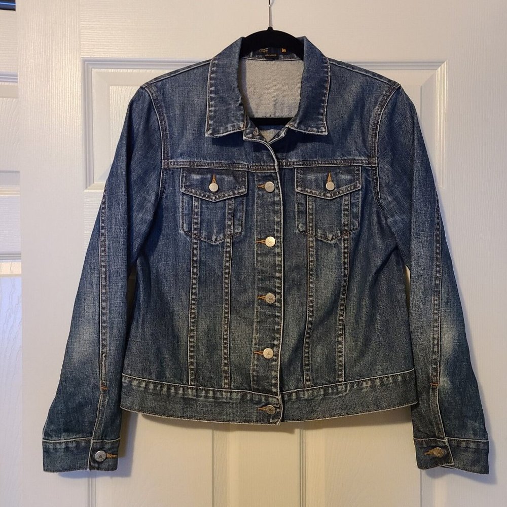 J Crew Women's Blue Denim Trucker Jean Jacket Size Medium